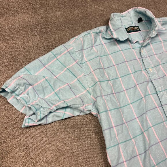 Vintage American Eagle Button Up Shirt Light Blue Short Sleeve Mens Large AE - Picture 4 of 9